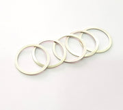 20 Silver Circle Connector Antique Silver Plated Brass (19 mm)   G14119