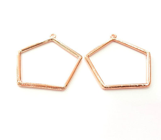 2 Rose Gold Charms Rose Gold Plated Charms (43x40 mm)  G14126