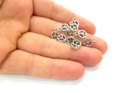 30 Peace Charm Silver Charms Antique Silver Plated Metal (8mm) G14131