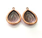 2 Copper Pendant Blank Mosaic Base inlay Blank Necklace Blank Resin Mountings Antique Copper Plated Metal (30x20 mm blank)  G14137