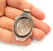 Copper Pendant Blank Mosaic Base inlay Blank Necklace Blank Resin Mountings Antique Copper Plated Metal (29x21 mm blank) G14138