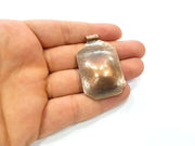 Copper Pendant Blank Mosaic Base inlay Blank Necklace Blank Resin Mountings Antique Copper Plated Metal (24x23 mm blank) G14142