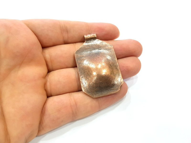 Copper Pendant Blank Mosaic Base inlay Blank Necklace Blank Resin Mountings Antique Copper Plated Metal (24x23 mm blank) G14142