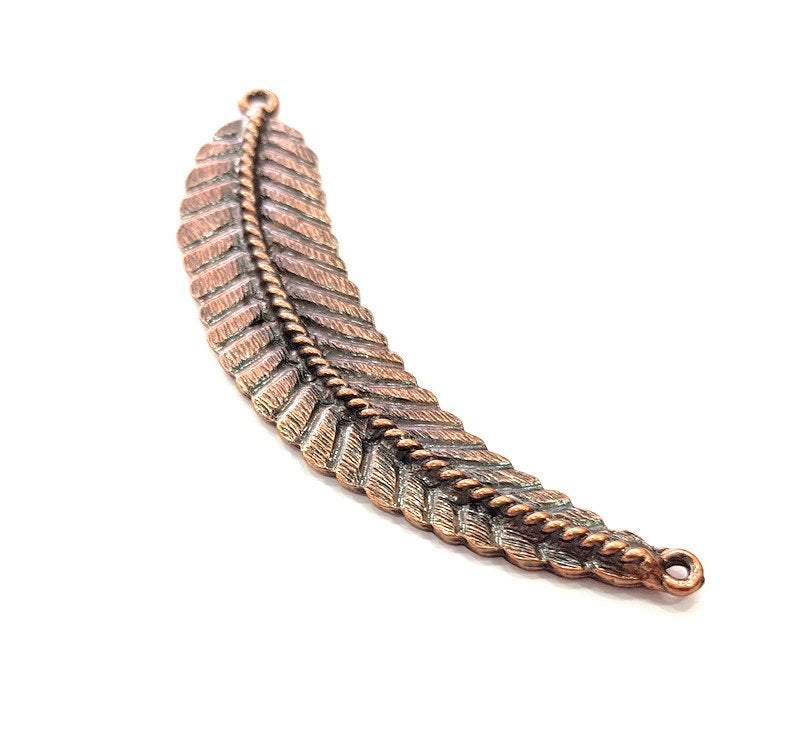 Copper Leaf Pendant Antique Copper Pendant Antique Copper Plated Metal (82x14mm) G14144