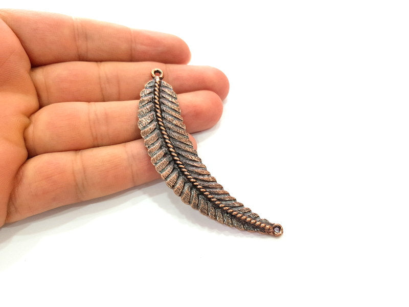 Copper Leaf Pendant Antique Copper Pendant Antique Copper Plated Metal (82x14mm) G14144