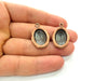 2 Copper Pendant Blank Mosaic Base inlay Blank Necklace Blank Resin Mountings Antique Copper Plated Metal (18x13 mm blank)  G14146