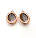 2 Copper Pendant Blank Mosaic Base inlay Blank Necklace Blank Resin Mountings Antique Copper Plated Metal (18x13 mm blank)  G14146