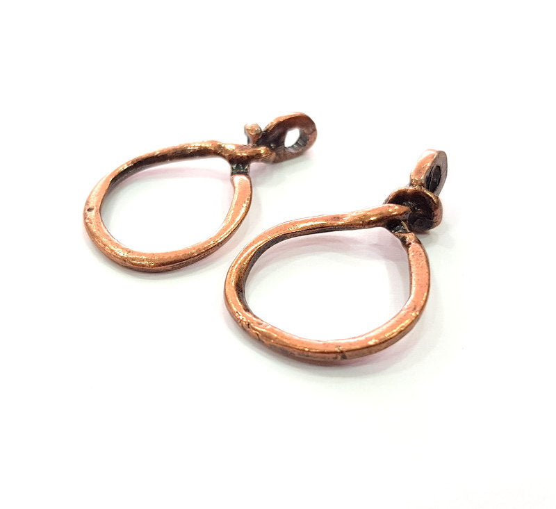 4 Antique Copper Pendant Antique Copper Plated Pendant (37x23mm) G14147
