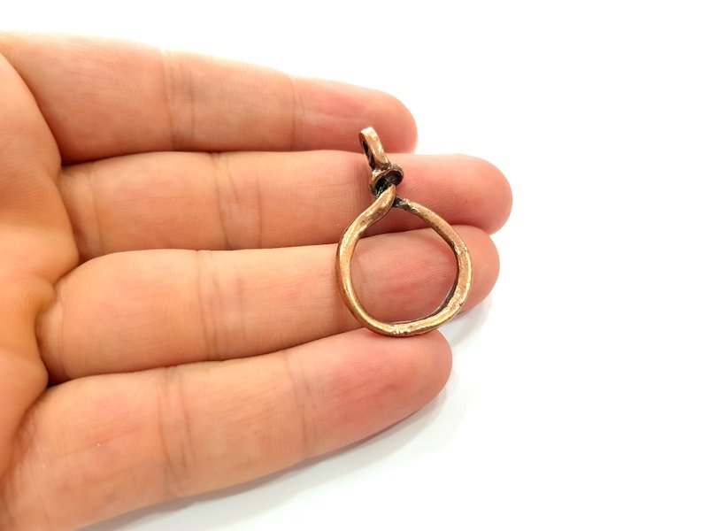4 Antique Copper Pendant Antique Copper Plated Pendant (37x23mm) G14147