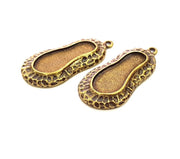 2 Antique Bronze Pendant Blank inlay Blank Mosaic Blank Resin Blank Bezel Base Setting Mountings Antique Bronze Plated(30x12mm blank) G14154