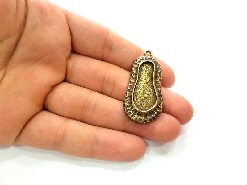 2 Antique Bronze Pendant Blank inlay Blank Mosaic Blank Resin Blank Bezel Base Setting Mountings Antique Bronze Plated(30x12mm blank) G14154