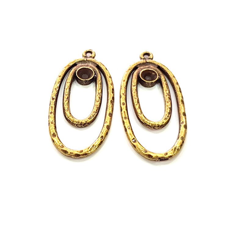 2 Antique Bronze Pendant Blank inlay Blank Mosaic Blank Resin Blank Bezel Base Setting Mountings Antique Bronze Plated(5mm blank) G14156