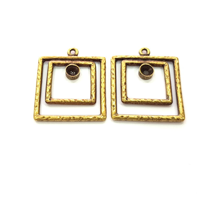 2 Antique Bronze Pendant Blank inlay Blank Mosaic Blank Resin Blank Bezel Base Setting Mountings Antique Bronze Plated(5mm blank) G14157
