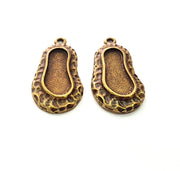 2 Antique Bronze Pendant Blank inlay Blank Mosaic Blank Resin Blank Bezel Base Setting Mountings Antique Bronze Plated(23x9mm blank) G16861