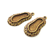 2 Antique Bronze Pendant Blank inlay Blank Mosaic Blank Resin Blank Bezel Base Setting Mountings Antique Bronze Plated(23x9mm blank) G16861