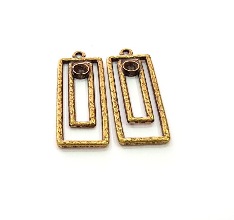 2 Antique Bronze Pendant Blank inlay Blank Mosaic Blank Resin Blank Bezel Base Setting Mountings Antique Bronze Plated(5mm blank) G16860