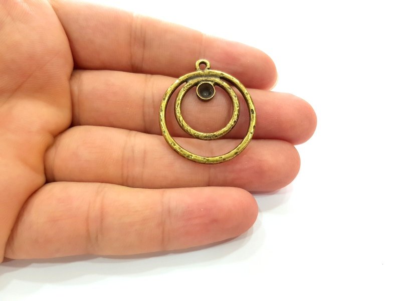 2 Antique Bronze Pendant Blank inlay Blank Mosaic Blank Resin Blank Bezel Base Setting Mountings Antique Bronze Plated(5mm blank) G14727