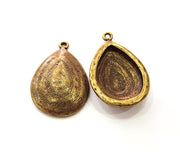 2 Antique Bronze Pendant Blank inlay Blank Mosaic Blank Resin Blank Bezel Base Setting Mountings Antique Bronze Plated(29x20mm blank) G14167