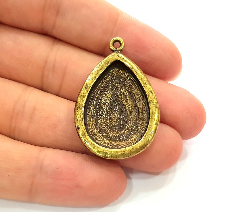 2 Antique Bronze Pendant Blank inlay Blank Mosaic Blank Resin Blank Bezel Base Setting Mountings Antique Bronze Plated(29x20mm blank) G14167