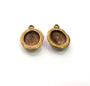 2 Antique Bronze Pendant Blank inlay Blank Mosaic Blank Resin Blank Bezel Base Setting Mountings Antique Bronze Plated(18x13mm blank) G14170