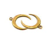 4 Crescent Charm Antique Bronze Charm Antique Bronze Plated Charms (19x17mm) G14171