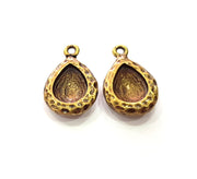 2 Antique Bronze Pendant Blank inlay Blank Mosaic Blank Resin Blank Bezel Base Setting Mountings Antique Bronze Plated(14x10mm blank) G14176
