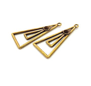 2 Triangle Charms Antique Bronze Charms Mountings Antique Bronze Plated (5mm blank) G14177