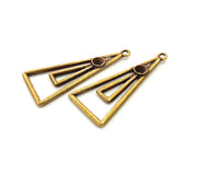 2 Triangle Charms Antique Bronze Charms Mountings Antique Bronze Plated (5mm blank) G14177