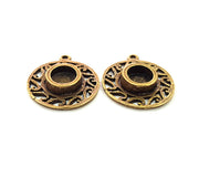2 Antique Bronze Pendant Blank inlay Blank Mosaic Blank Resin Blank Bezel Base Setting Mountings Antique Bronze Plated(8mm blank) G14178