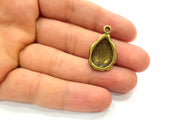 2 Antique Bronze Pendant Blank inlay Blank Mosaic Blank Resin Blank Bezel Base Setting Mountings Antique Bronze Plated(18x13mm blank) G14174