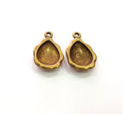 2 Antique Bronze Pendant Blank inlay Blank Mosaic Blank Resin Blank Bezel Base Setting Mountings Antique Bronze Plated(18x13mm blank) G14174