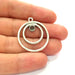 2 Silver Base Blank inlay Blank Earring Base Resin Blank Mosaic Mountings Antique Silver Plated Metal (30 mm)  G14193