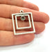 2 Silver Base Blank inlay Blank Earring Base Resin Blank Mosaic Mountings Antique Silver Plated Metal (32x27 mm)  G14194