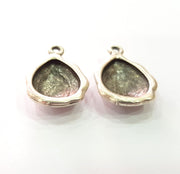 2 Silver Base Blank inlay Blank Earring Base Resin Blank Mosaic Mountings Antique Silver Plated Metal (18x13 mm blank )  G14198