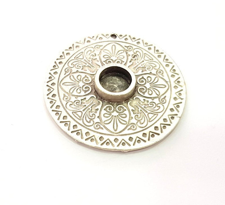 Silver Base Blank inlay Blank Earring Base Resin Blank Mosaic Mountings Antique Silver Plated Metal (10 mm blank )  G14199