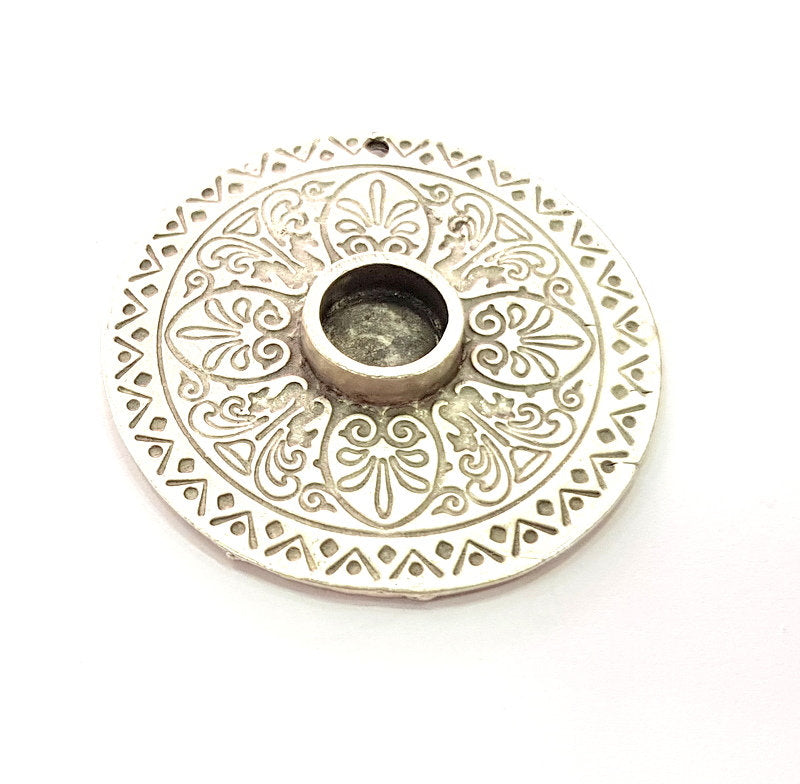 Silver Base Blank inlay Blank Earring Base Resin Blank Mosaic Mountings Antique Silver Plated Metal (10 mm blank )  G14199