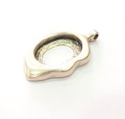 Silver Base Blank inlay Blank Earring Base Resin Blank Mosaic Mountings Antique Silver Plated Metal (28x21 mm blank )  G16289