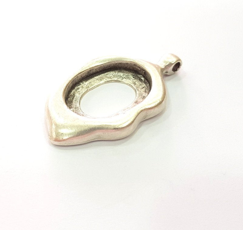 Silver Base Blank inlay Blank Earring Base Resin Blank Mosaic Mountings Antique Silver Plated Metal (28x21 mm blank )  G16289