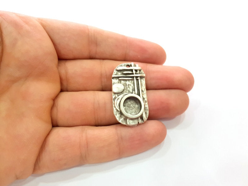 Silver Base Blank inlay Blank Earring Base Resin Blank Mosaic Mountings Antique Silver Plated Metal (36x19mm blank )  G14217