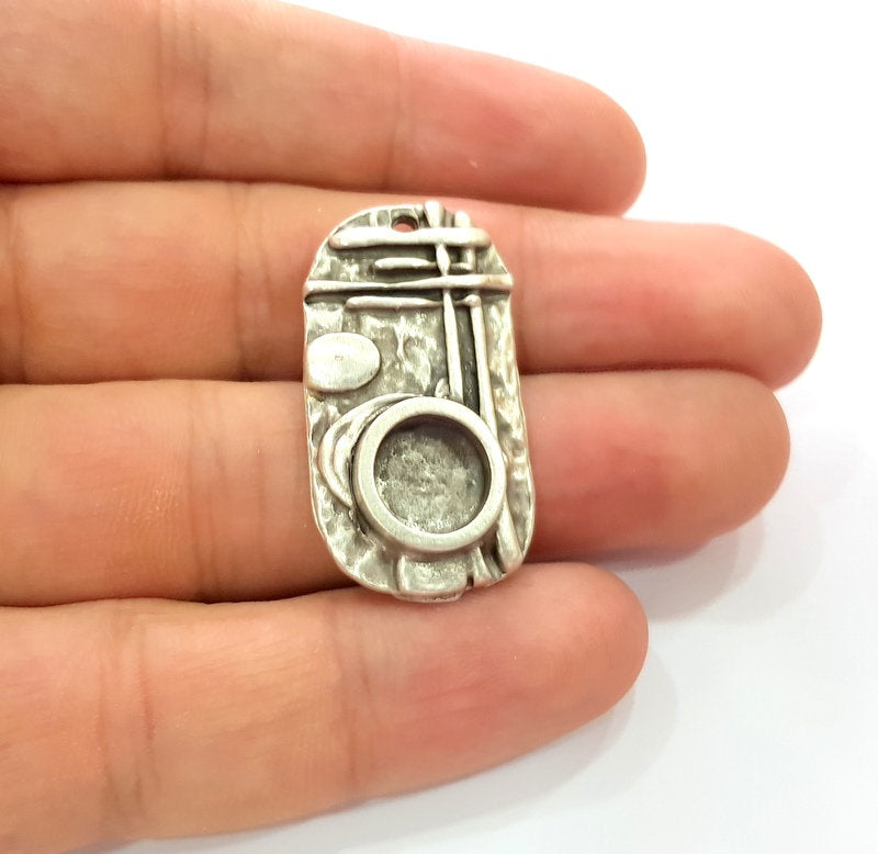 Silver Base Blank inlay Blank Earring Base Resin Blank Mosaic Mountings Antique Silver Plated Metal (36x19mm blank )  G14217