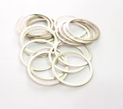 10 Silver Circle Connector Antique Silver Plated Brass (25 mm)  G14218