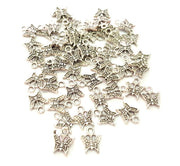 40 Butterfly Charm Silver Charms Antique Silver Plated Metal (10x8mm) G14230