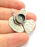 Earring Blank Base Settings Silver Resin Blank Cabochon Bases inlay Blank Mountings Antique Silver Plated Brass (10mm blank ) 1 Set  G14239