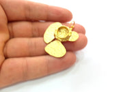Earring Blank Base Settings Gold Resin Blank Cabochon Bases inlay Blank Mountings Matte Gold Plated Brass (10mm blank ) 1 Set  G14240