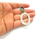 Earring Blank Base Settings Silver Resin Blank Cabochon Base inlay Blank Mountings Antique Silver Plated Brass (14x10mm blank) 1 Set  G14241