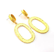 Earring Blank Base Settings Gold Resin Blank Cabochon Bases inlay Blank Mountings Matte Gold Plated Brass (14x10mm blank ) 1 Set  G14242