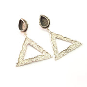 Earring Blank Base Settings Silver Resin Blank Cabochon Base inlay Blank Mountings Antique Silver Plated Brass (14x10mm blank) 1 Set  G14245