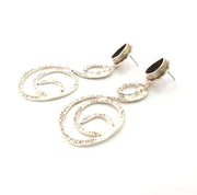 Earring Blank Base Settings Silver Resin Blank Cabochon Base inlay Blank Mountings Antique Silver Plated Brass (14x10mm blank) 1 Set  G14247