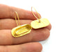 Earring Blank Base Settings Gold Resin Blank Cabochon Bases inlay Blank Mountings Antique Gold Plated Brass (20x7mm blank ) 1 Set  G14254