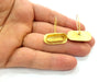 Earring Blank Base Settings Gold Resin Blank Cabochon Bases inlay Blank Mountings Antique Gold Plated Brass (20x7mm blank ) 1 Set  G14254